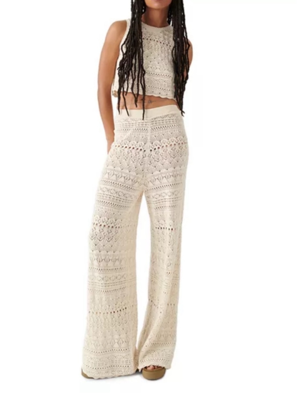 Good Luck Gem Crochet Cotton Pants